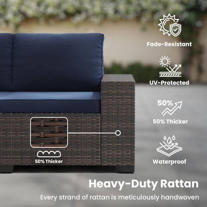 7-Piece Patio Furniture Set with 44" Fire Pit Table