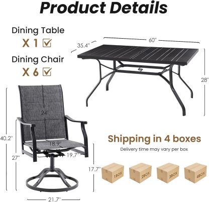 7-Piece Outdoor Dining Table and Chairs Set