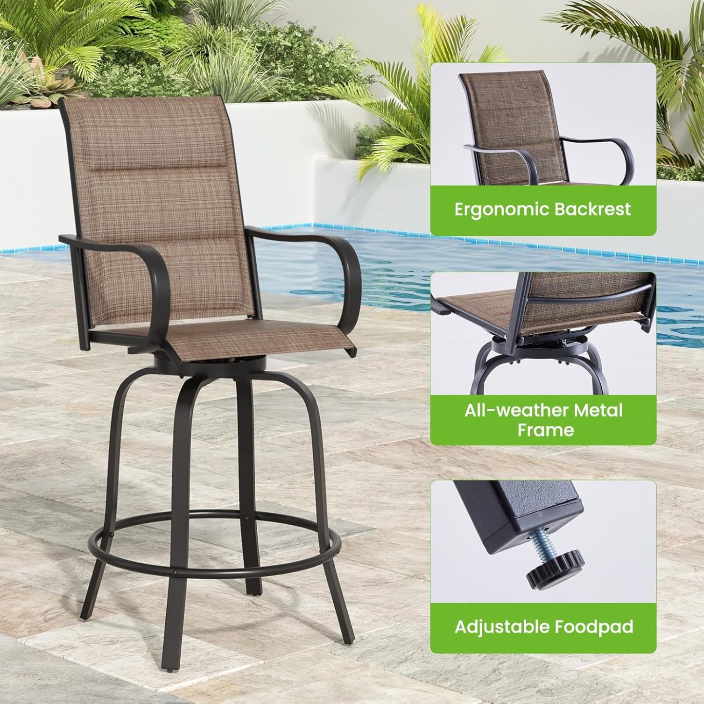 All Weather Outdoor Bar Height Chairs