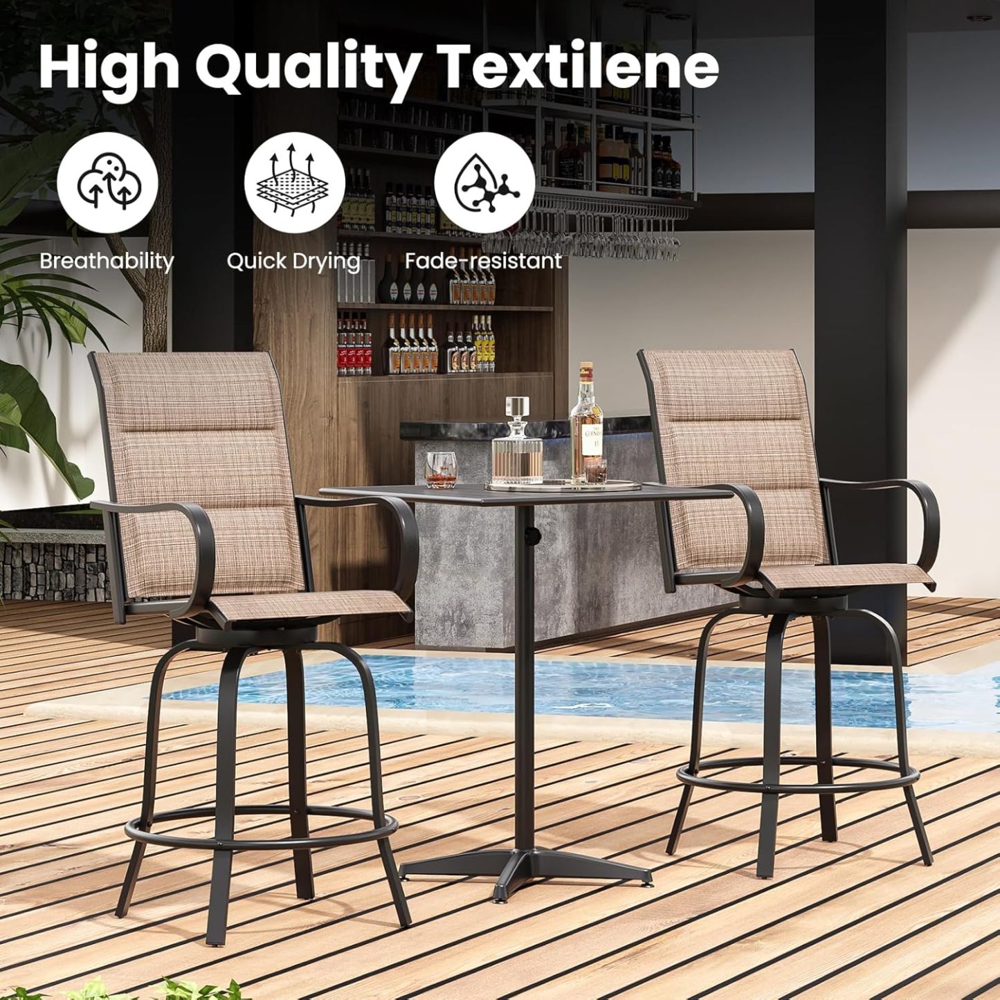 All Weather Outdoor Bar Height Chairs