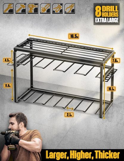 8 Drill Holders Wall Mount