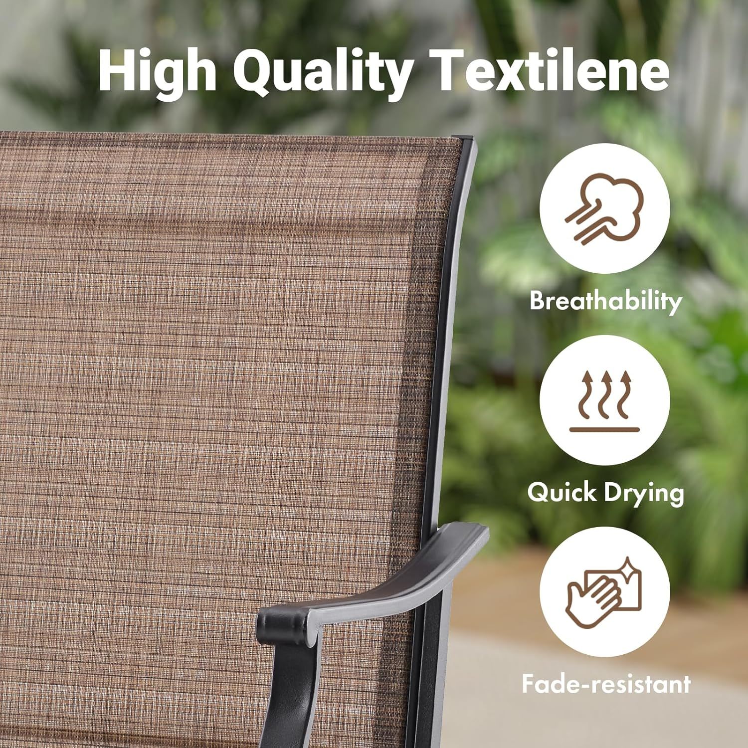 360°Swivel Patio Dining Chair with Textilene Fabric
