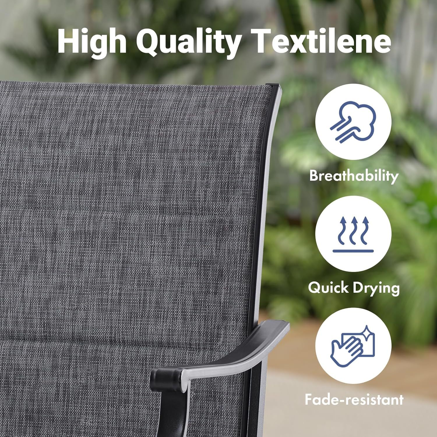 Patio Swivel Dining Chair with Textilene Fabric