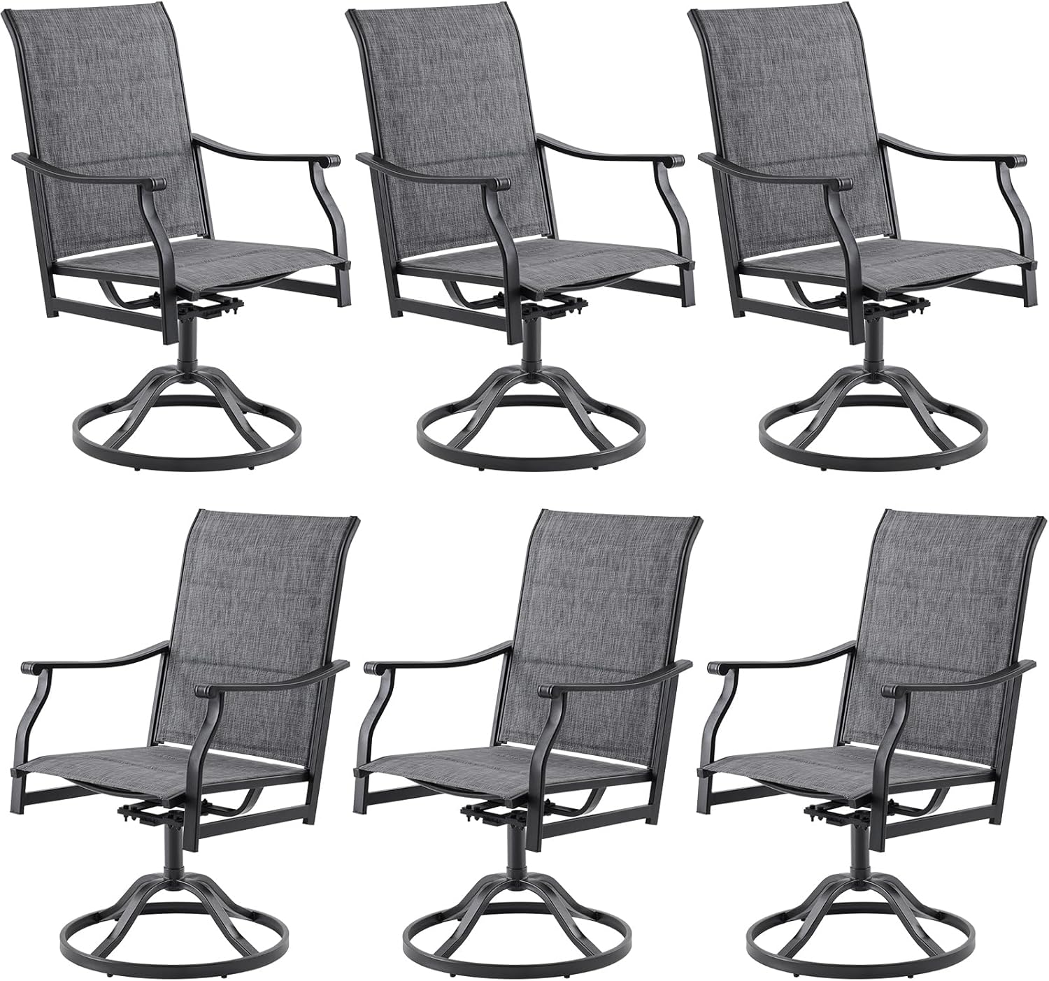 Patio Swivel Dining Chair with Textilene Fabric