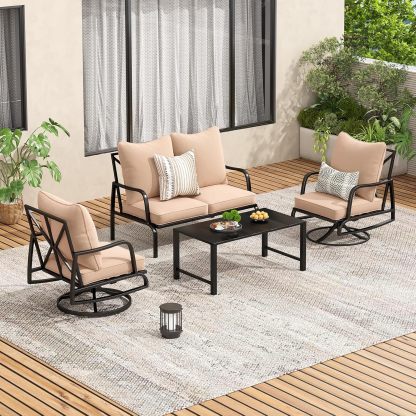 Metal Conversation Set for Porch, Balcony, and Backyard