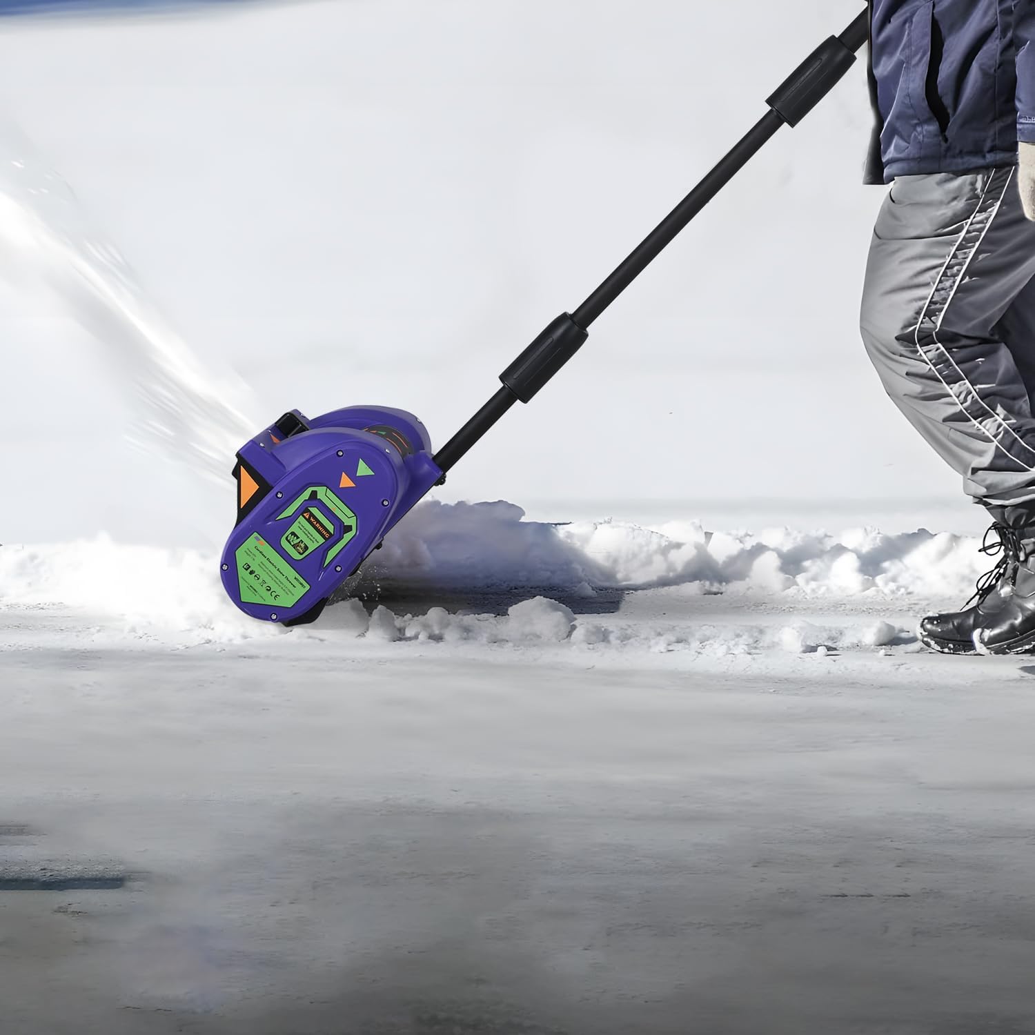 20V Lithium-Ion Cordless Electric Snow Shovel, 12 inch Snow Blower, Electric Snow Thrower with 2Ah Battery and 1 Hour Fast Charger