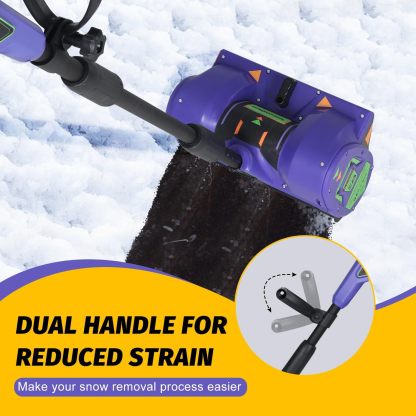 20V Lithium-Ion Cordless Electric Snow Shovel, 12 inch Snow Blower, Electric Snow Thrower with 2Ah Battery and 1 Hour Fast Charger