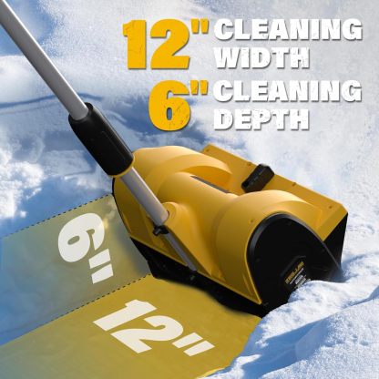 20V 12-Inch Electric Snow Shovel, Snow Blower Cordless with Directional Plate and Adjustable Front Handle (4-Ah Battery and Quick Charger Included)