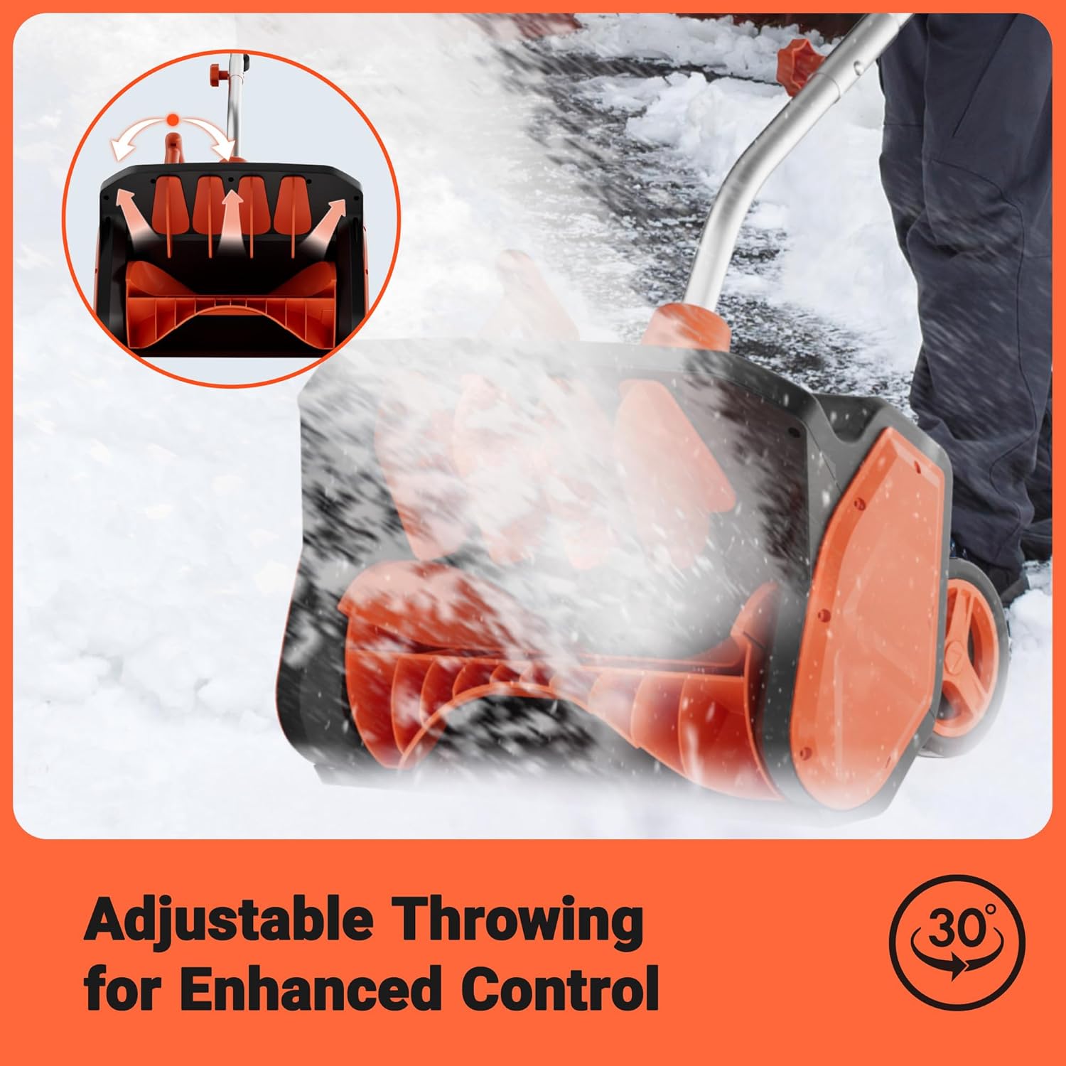 17-Inch Corded Snow Blower, 12 Amp Electric Snow Blower with Directional Plate