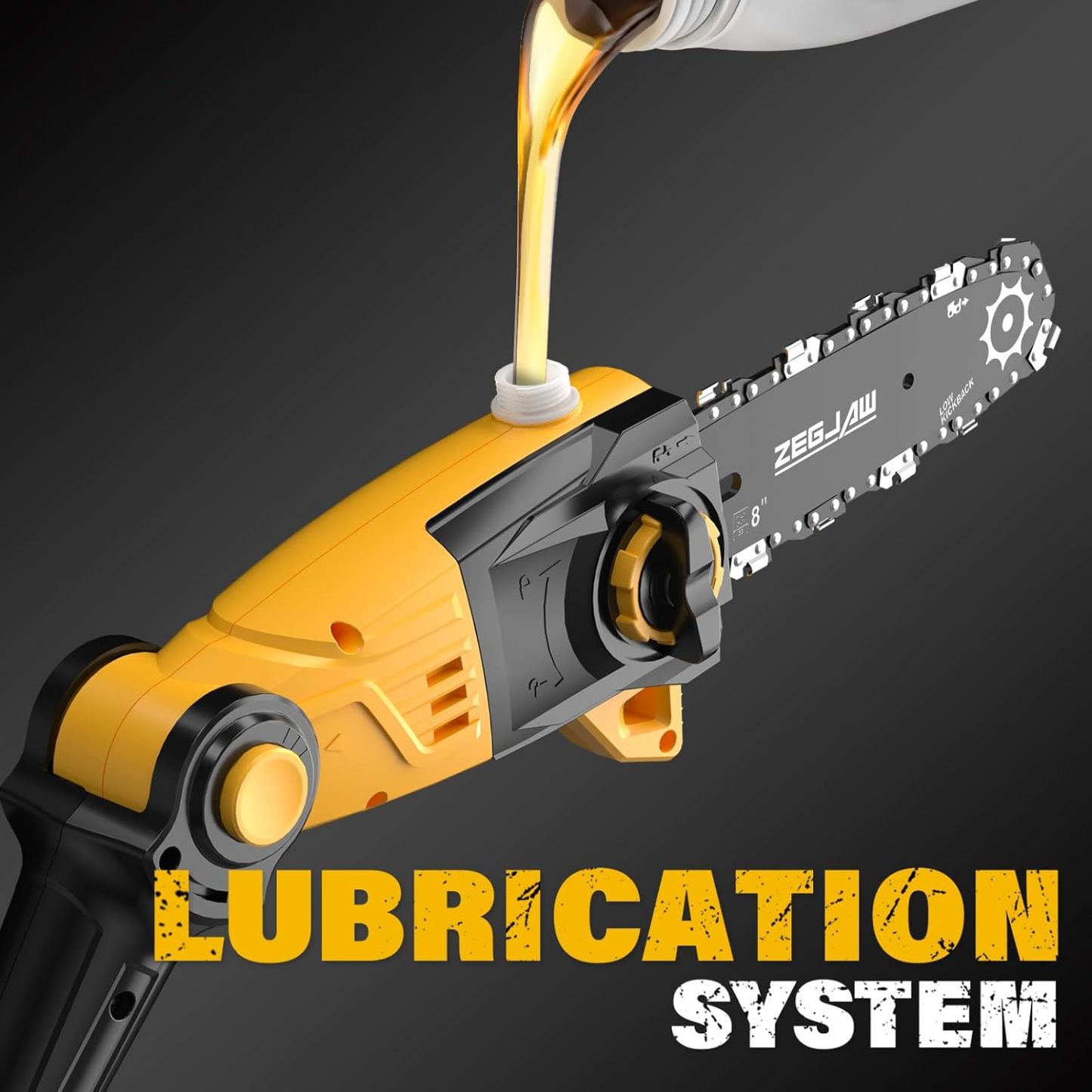 Pole Saw 8-Inch Cordless Tree Trimmer and 18-Inch Pole Hedge Trimmer 2-In-1,15-Feet Max Reach, Auto Oiling, Telescoping Pole Chainsaw with 2.0Ah Battery & Charger