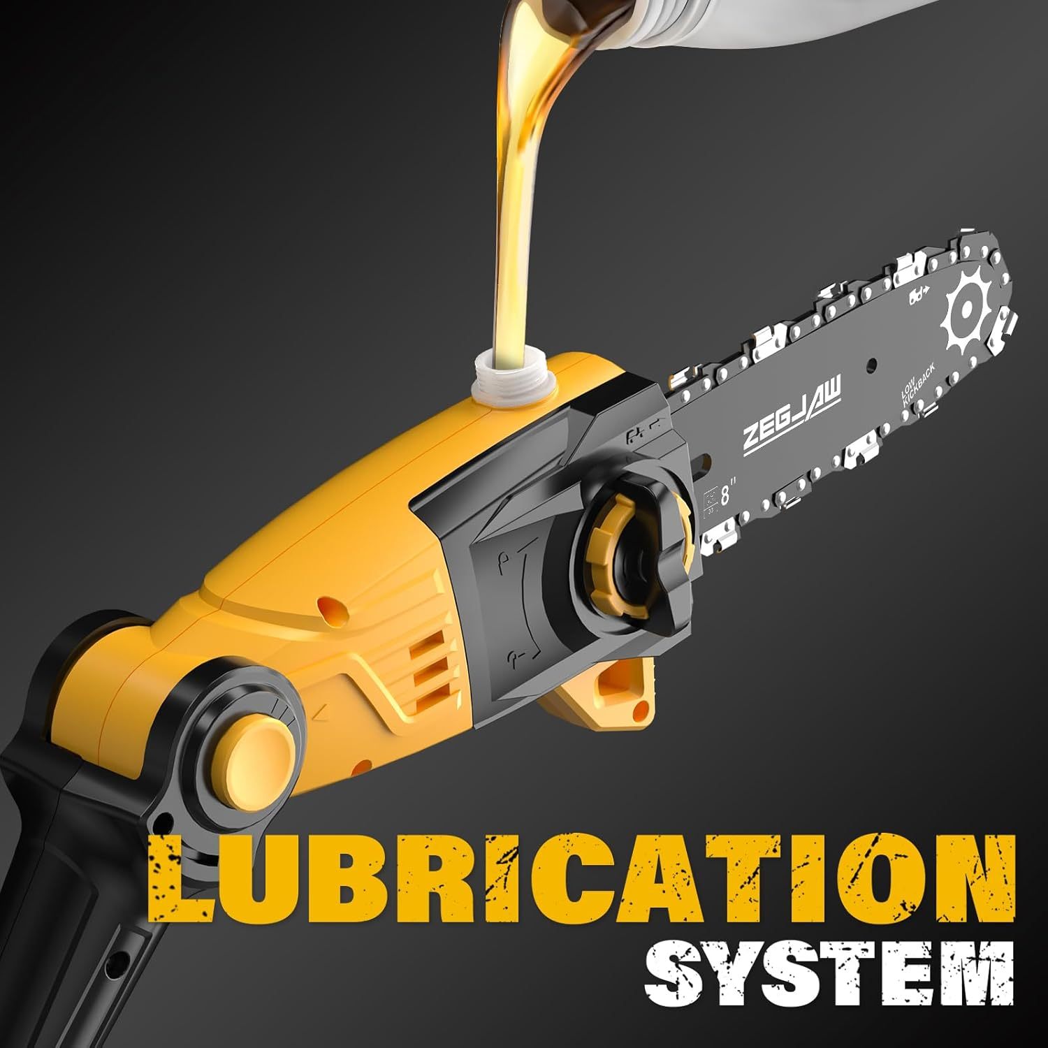 Pole Saw 8-Inch Cordless Tree Trimmer and 18-Inch Pole Hedge Trimmer 2-In-1,15-Feet Max Reach, Auto Oiling, Telescoping Pole Chainsaw with 2.0Ah Battery & Charger