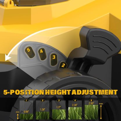 Lawn Mower Cordless,13-Inch 20V Electric Lawn Mower with 4.0Ah Battery and Charger, 2-in-1 Electric Mower with 5-Position Height Adjustment