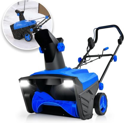 20” Corded Walk-Behind Snow Blower with 15 AMP Motor, 30 FT Throwing Distance, Directional Chute & Dual LED Lights, Electric Snow Thrower Shovel