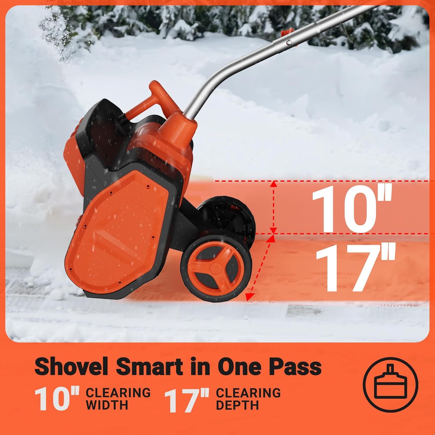 17-Inch Corded Snow Blower, 12 Amp Electric Snow Blower with Directional Plate