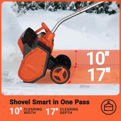 17-Inch Corded Snow Blower, 12 Amp Electric Snow Blower with Directional Plate