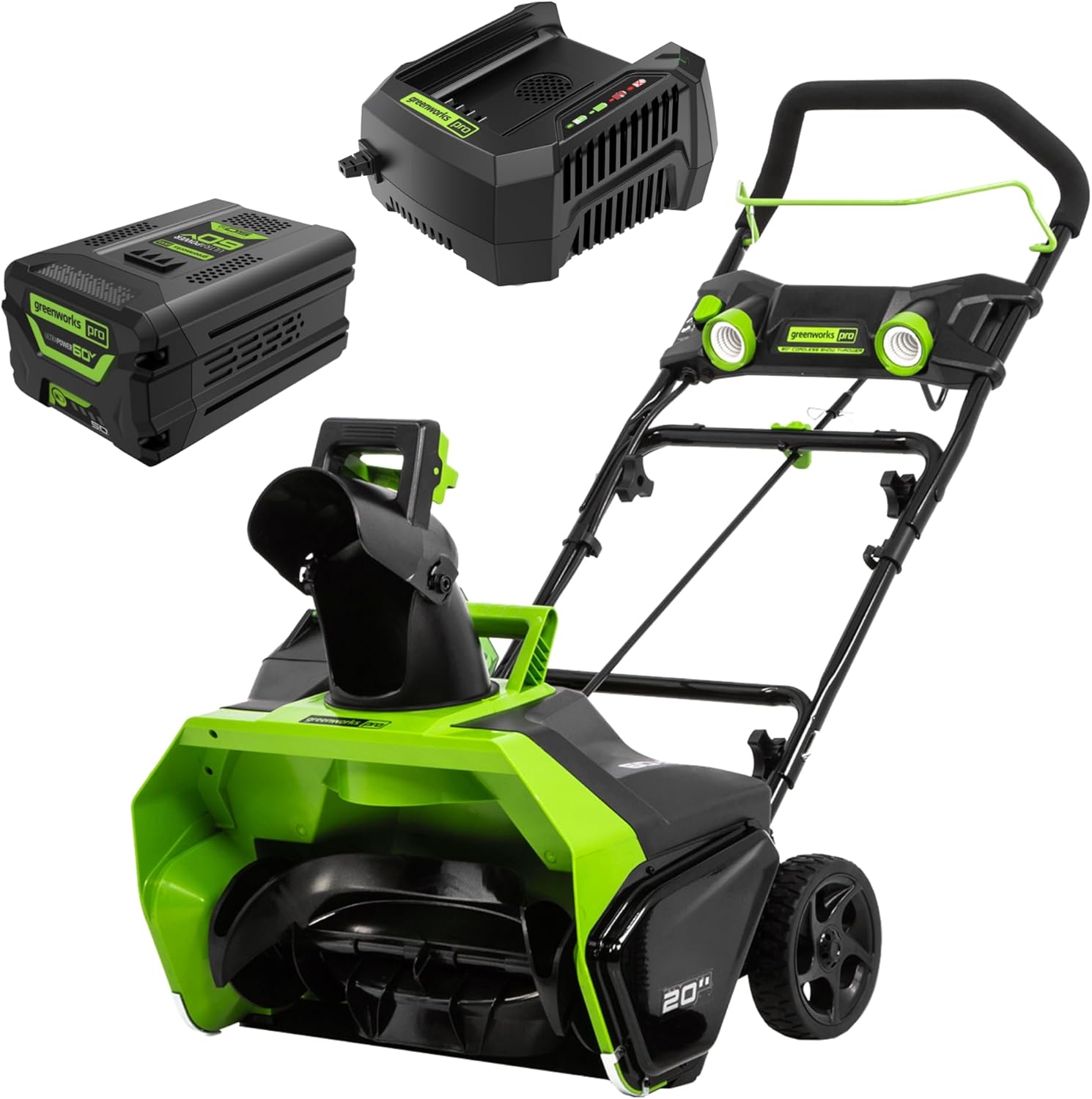 60V 20" Brushless Cordless Snow Blower (Single-Stage), 5.0 Ah Battery and Charger Included