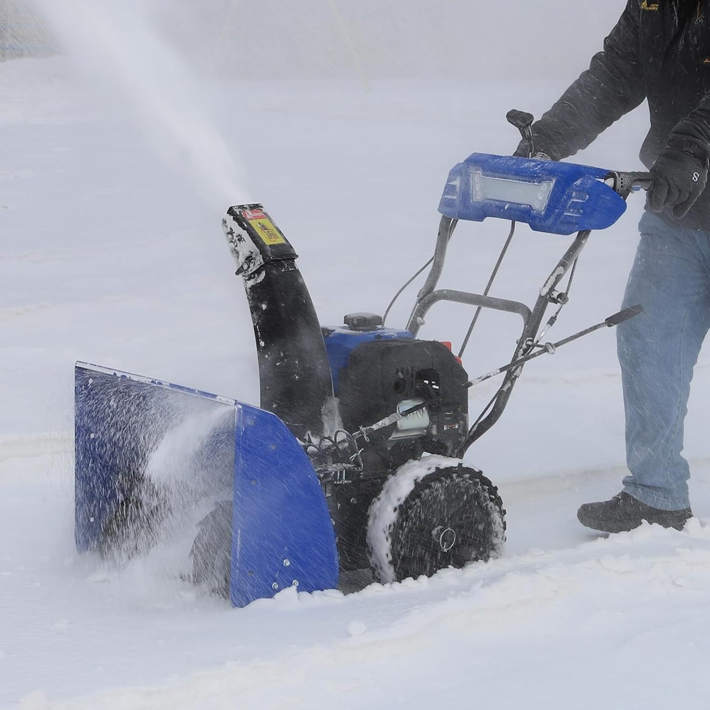 24 Inch Self-Propelled Snowblower Gas Powered, 209cc Gasoline Snow Blower with Electric Start and LED Headlight