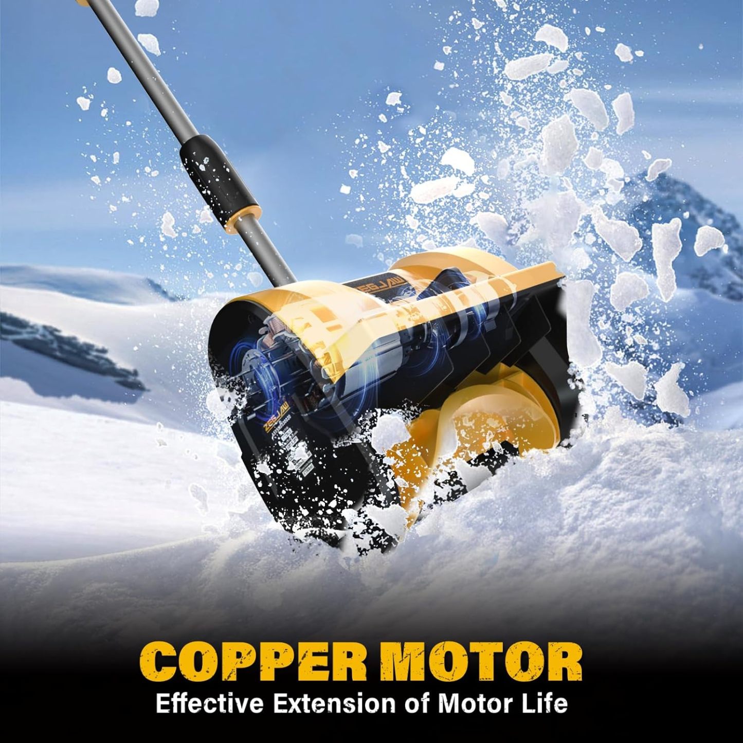 20V 12-Inch Electric Snow Shovel, Snow Blower Cordless with Directional Plate and Adjustable Front Handle (4-Ah Battery and Quick Charger Included)