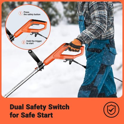 12-Inch Corded Snow Blower, 10 Amp Electric Snow Blower with Directional Plate