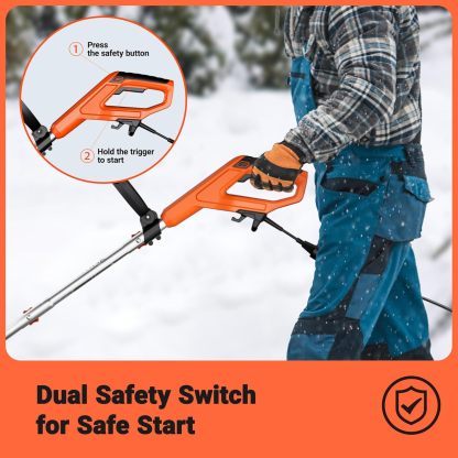 17-Inch Corded Snow Blower, 12 Amp Electric Snow Blower with Directional Plate