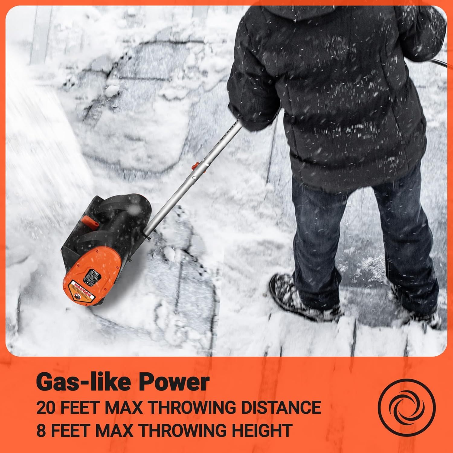 12-Inch Corded Snow Blower, 10 Amp Electric Snow Blower with Directional Plate