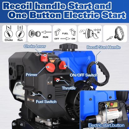 24 Inch Self-Propelled Snowblower Gas Powered, 209cc Gasoline Snow Blower with Electric Start and LED Headlight