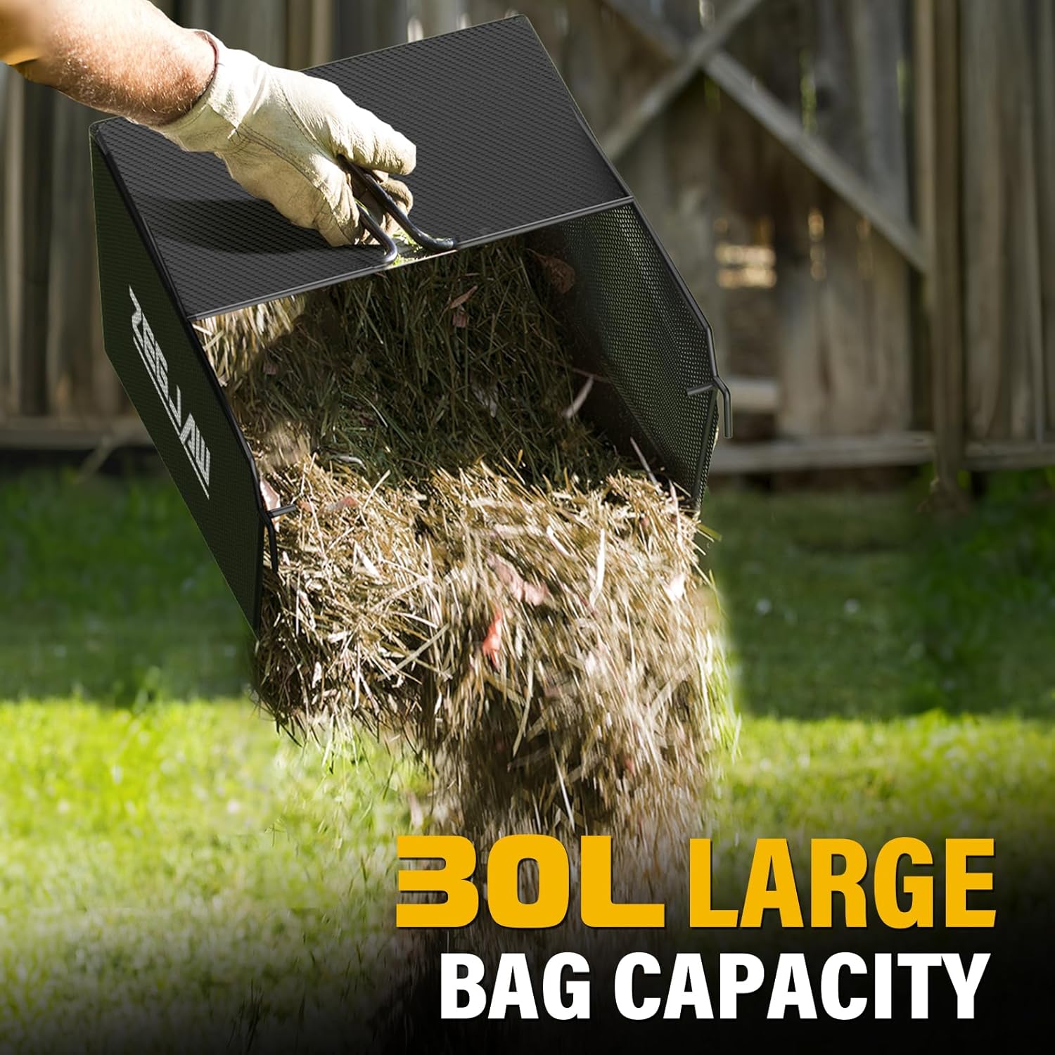 13” 12Amp Lawn Dethatcher with 4-Position Depth Adjustment, 30L Collection Bag, 2 in 1 Walk Behind Thatch Removing for Lawn