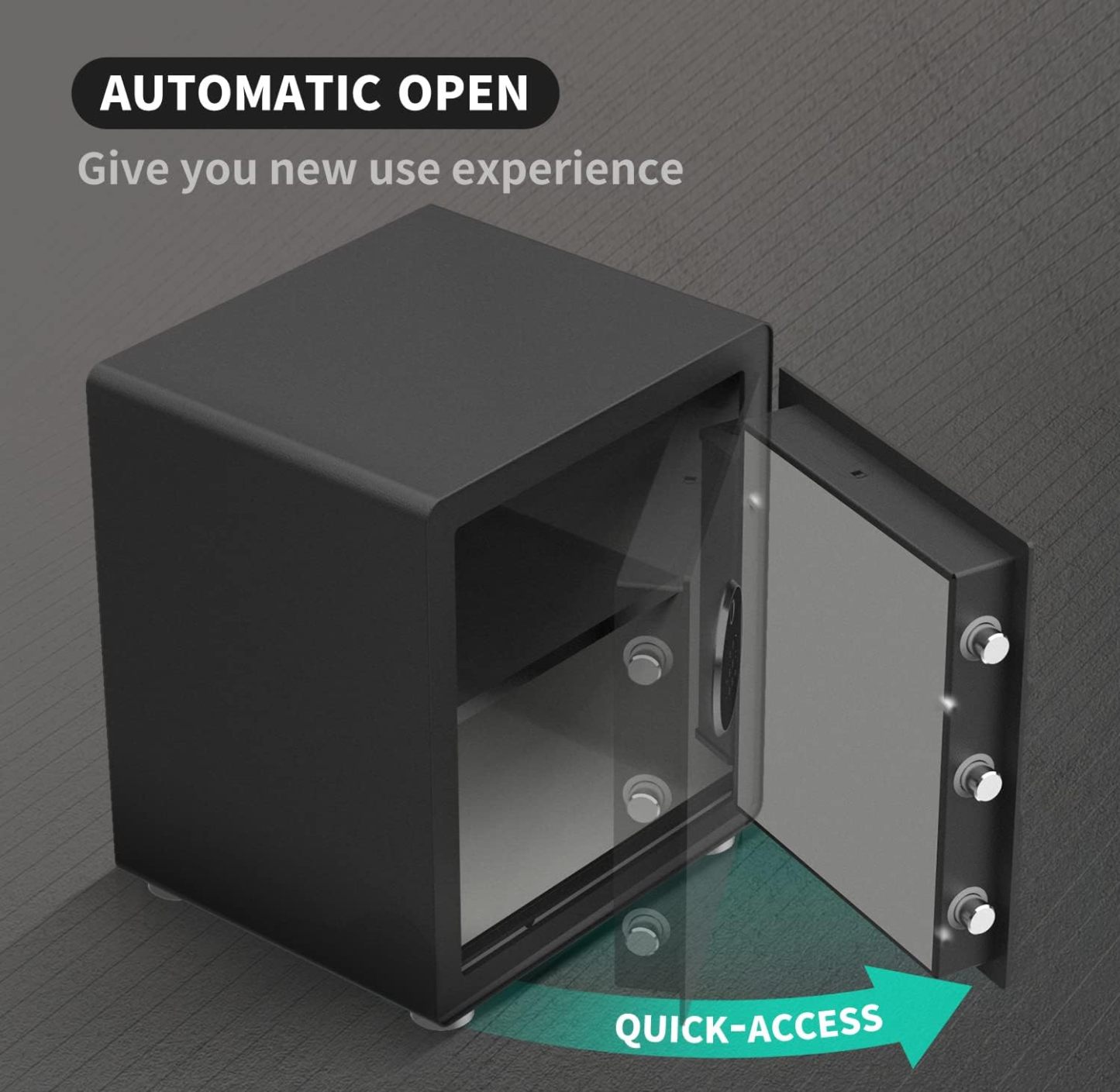 Modern Minimalism Design Biometric Fingerprint Touch Screen Safe, 2.25 Cubic Feet Auto-Open Safe Box with Digital Virtual Password