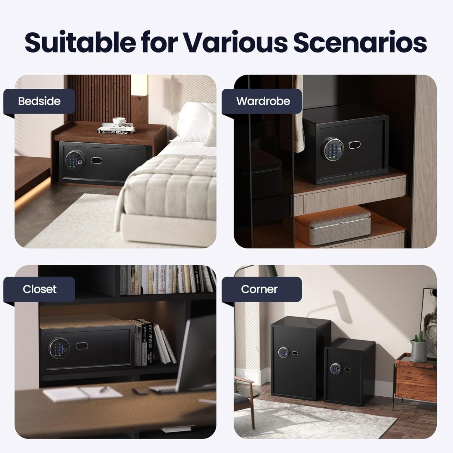 Biometric Gun Safe (1.71 cu. ft.) – Quick Access Multiple Handgun Storage with Fingerprint & Backlit Keypad