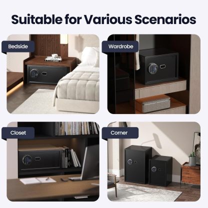 Biometric Gun Safe (1.71 cu. ft.) – Quick Access Multiple Handgun Storage with Fingerprint & Backlit Keypad