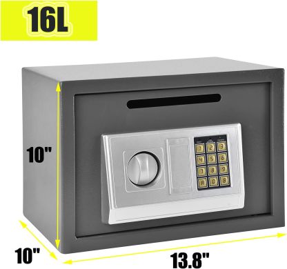 Safe Box Digital Keypad Lock Steel Security Box Money Box for Home, Hotel Safe Box 16L
