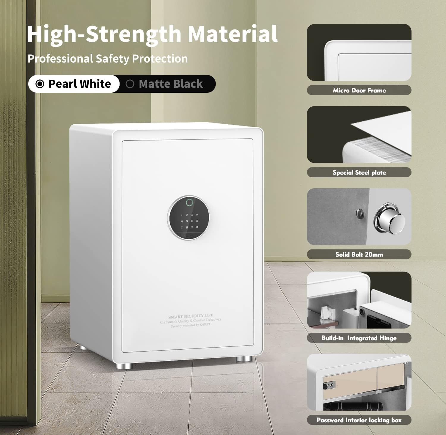 3.38 Cubic Feet Auto-Open Safe Box with Digital Virtual Password, Safety Steel Home Safes for Wardrobe