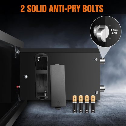 Electronic Digital Safe Box Volume for Home Hotel Security with 2 Locking Bolts/Black/Black 8.5L