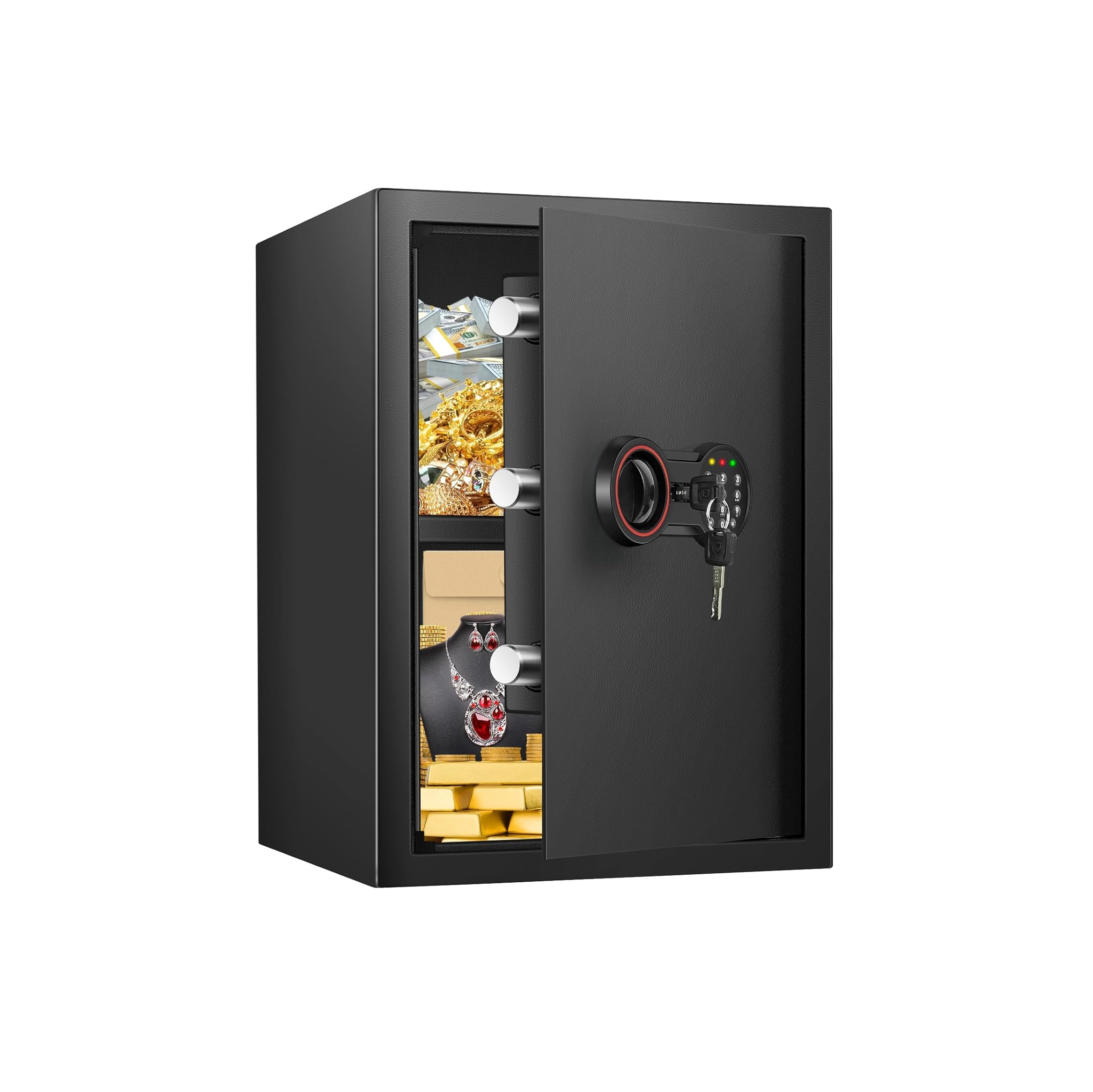 3.3 Cub Large Home Safe Fireproof Waterproof, Anti-theft Fireproof Safe Box with Programmable Keypad