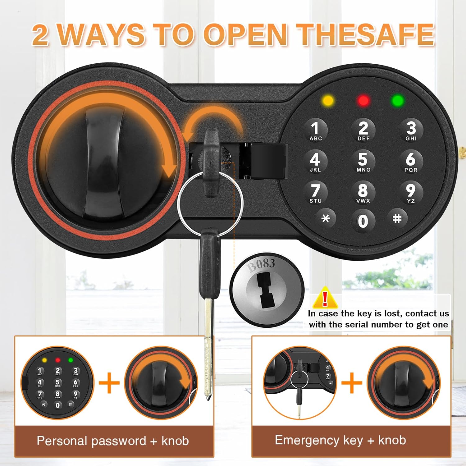 3.3 Cub Large Home Safe Fireproof Waterproof, Anti-theft Fireproof Safe Box with Programmable Keypad