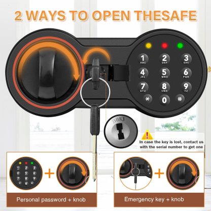 3.3 Cub Large Home Safe Fireproof Waterproof, Anti-theft Fireproof Safe Box with Programmable Keypad