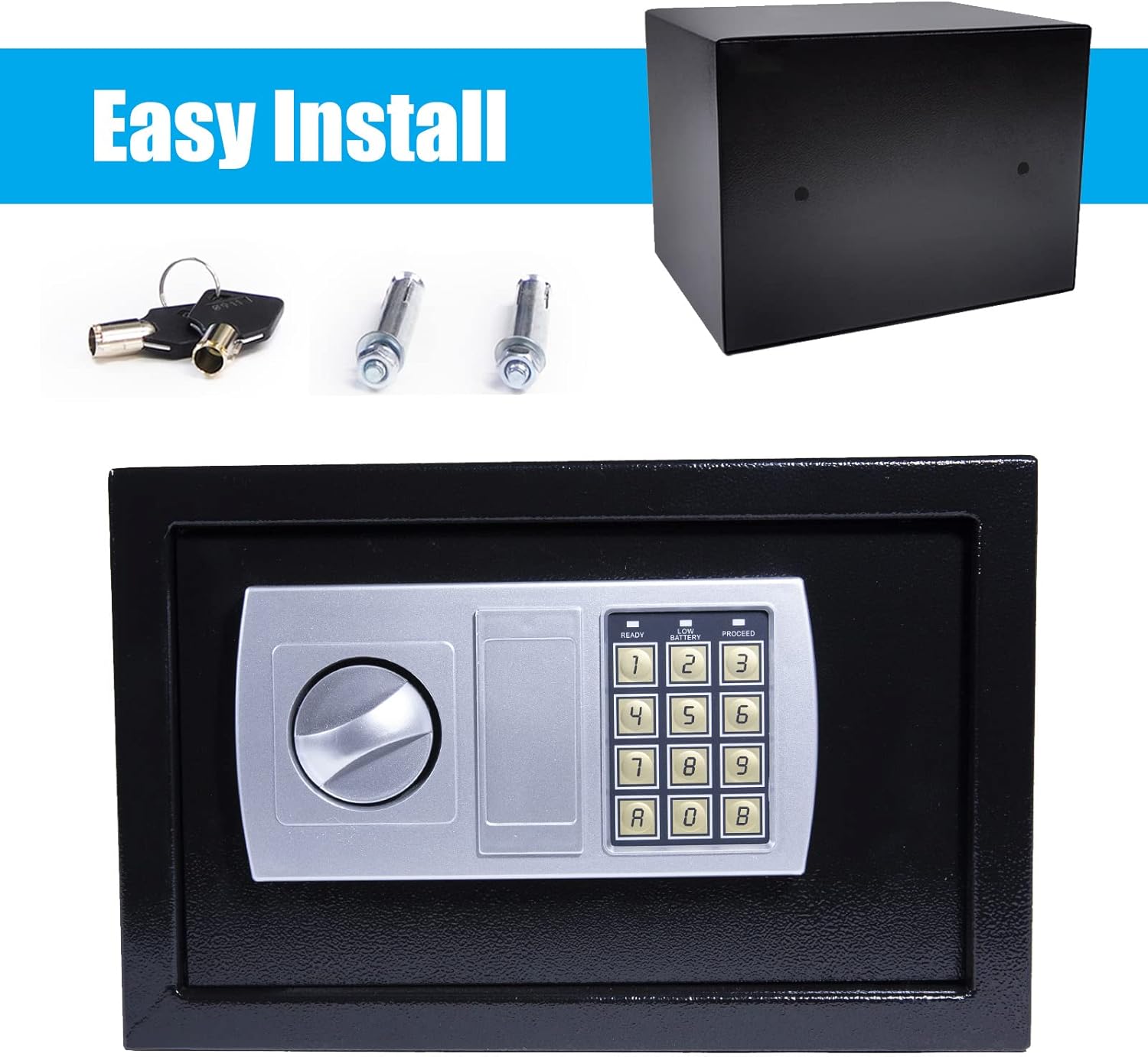 Safe Box Digital Keypad Lock Steel Security Box Money Box for Home, Hotel Safe Box 8.5L