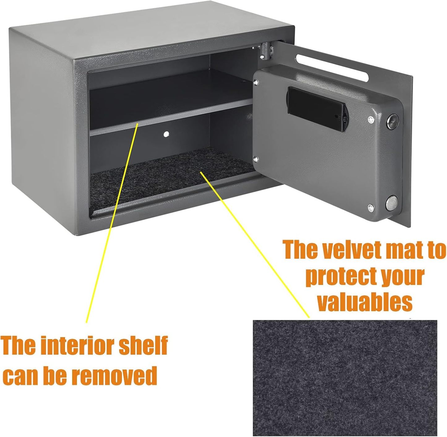 Safe Box Digital Keypad Lock Steel Security Box Money Box for Home, Hotel Safe Box 16L