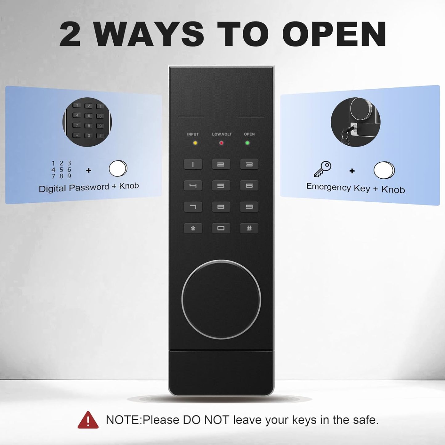 3.0 Cuft Digital Cabinet Safe Box with Hidden Compartment, Heavy Duty Security Home Safes with 6 Solid Bolt for Money Valuable