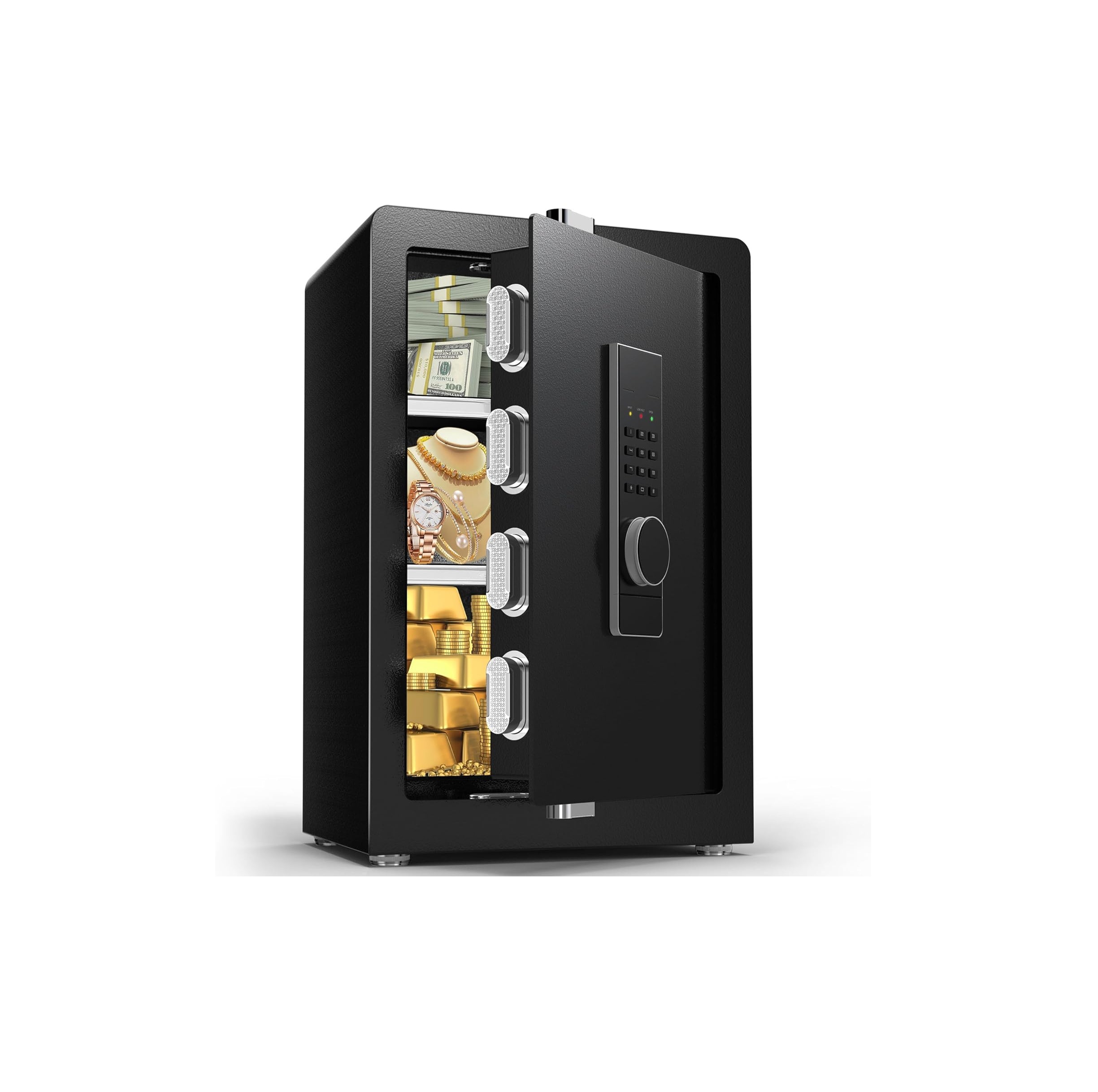 3.0 Cuft Digital Cabinet Safe Box with Hidden Compartment, Heavy Duty Security Home Safes with 6 Solid Bolt for Money Valuable