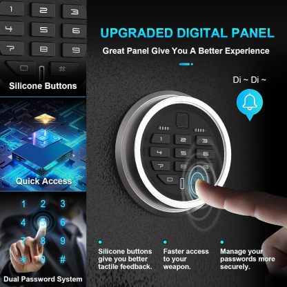 5-8 Rifle Gun Safe, Gun Cabinet for Home Rifle and Pistols with Upgraded Digital Keypad and LED Light