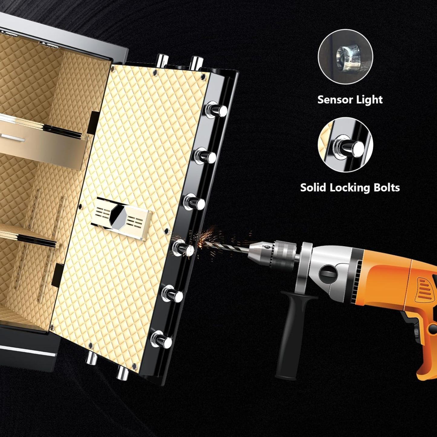 8.1 Cuft Large Home safe,Digital Security Fireproof Safe with Fireproof Waterproof Bag