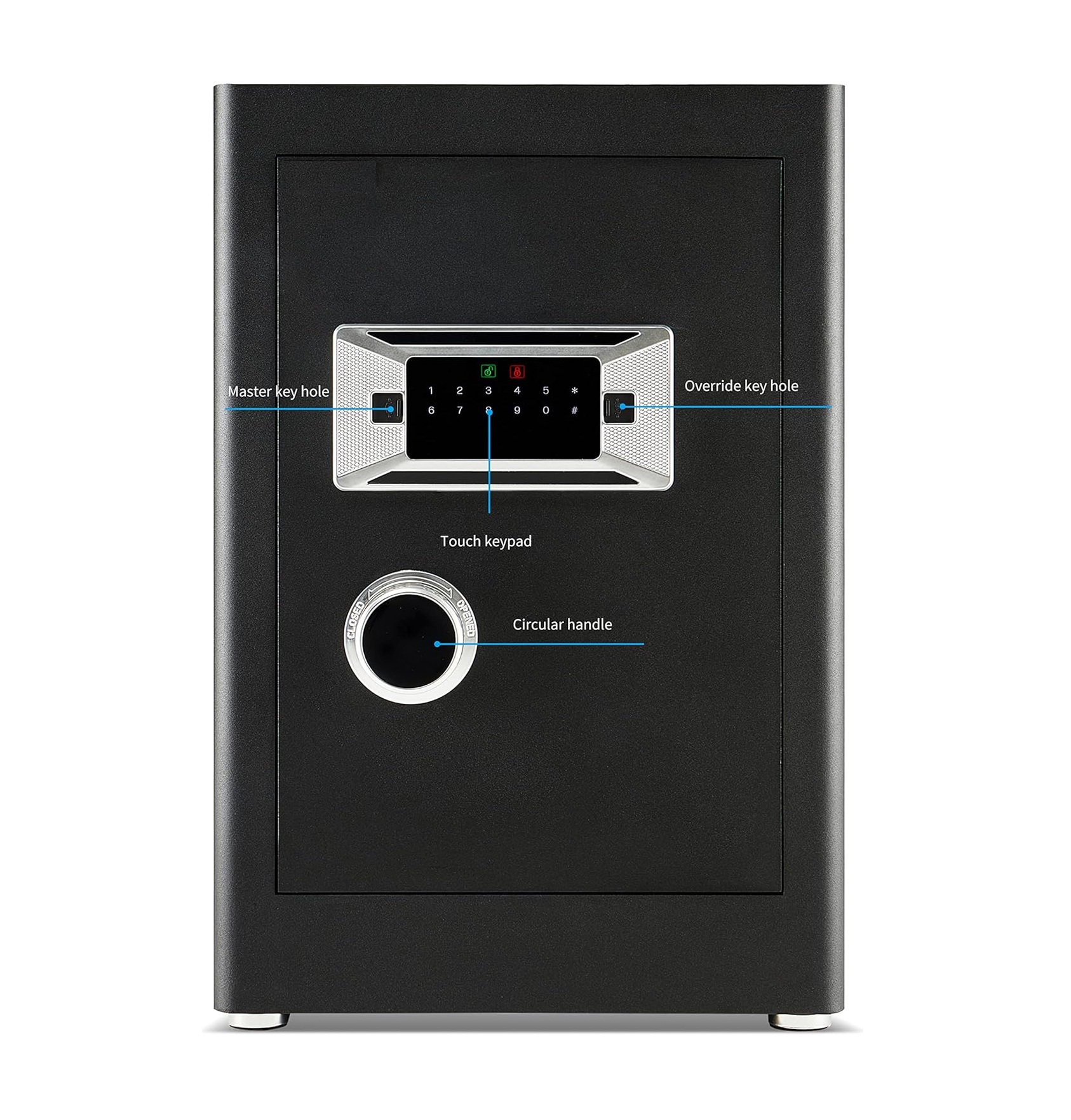 Security Home Safe Box, Dual Lock Safe With Digital Keypad, Removable Shelf, 2.0 Cubic Feet