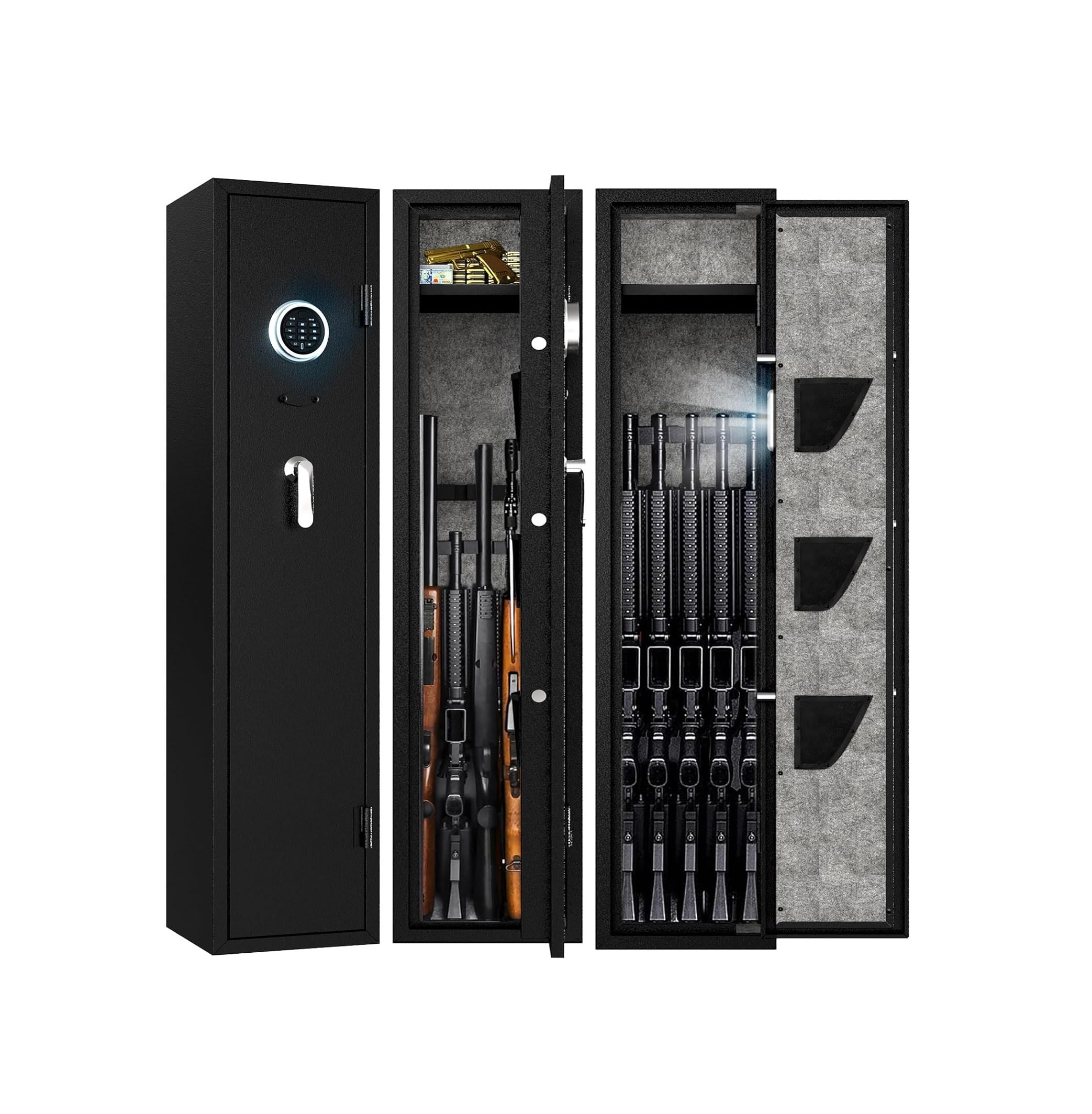 5-8 Rifle Gun Safe, Gun Cabinet for Home Rifle and Pistols with Upgraded Digital Keypad and LED Light