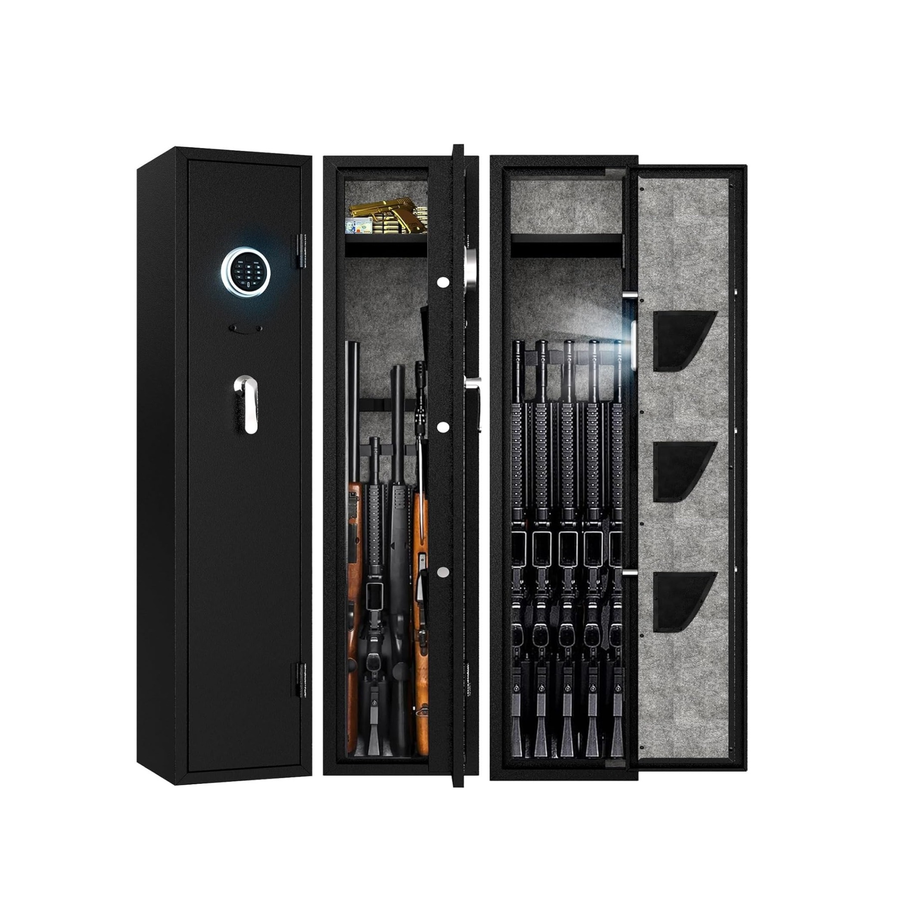 5-8 Rifle Gun Safe, Gun Cabinet for Home Rifle and Pistols with Upgraded Digital Keypad and LED Light