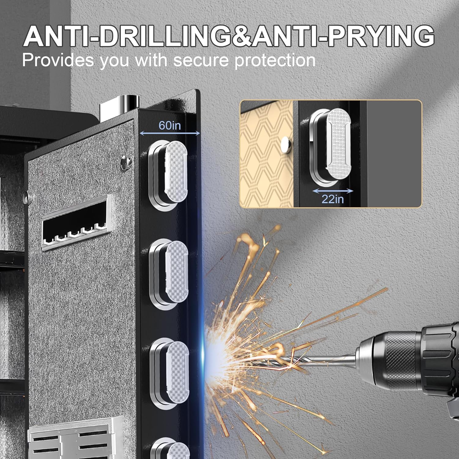 3.0 Cuft Digital Cabinet Safe Box with Hidden Compartment, Heavy Duty Security Home Safes with 6 Solid Bolt for Money Valuable