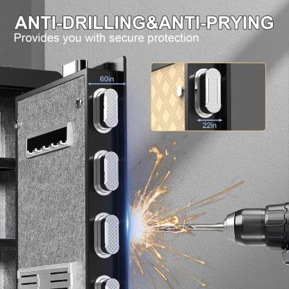 3.0 Cuft Digital Cabinet Safe Box with Hidden Compartment, Heavy Duty Security Home Safes with 6 Solid Bolt for Money Valuable