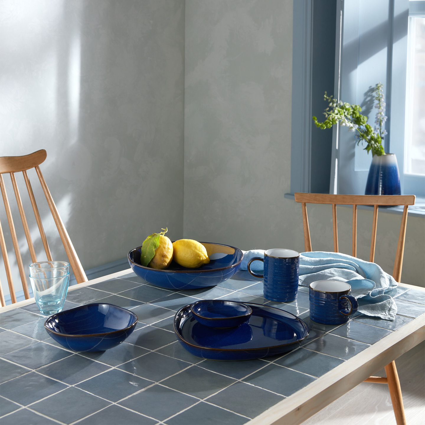 Imperial Blue Ridged Mug - Thumbnail 5