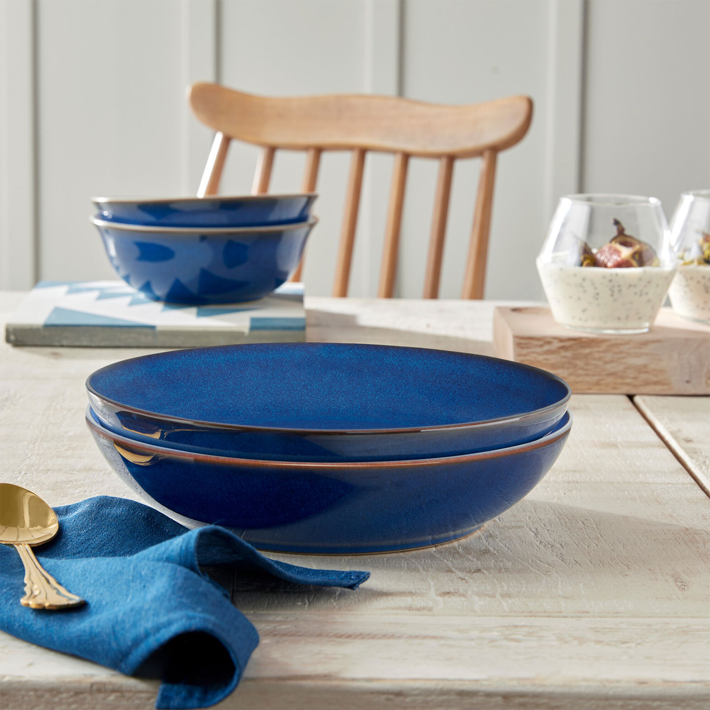 Imperial Blue Alt Pasta Bowls - Set Of 4