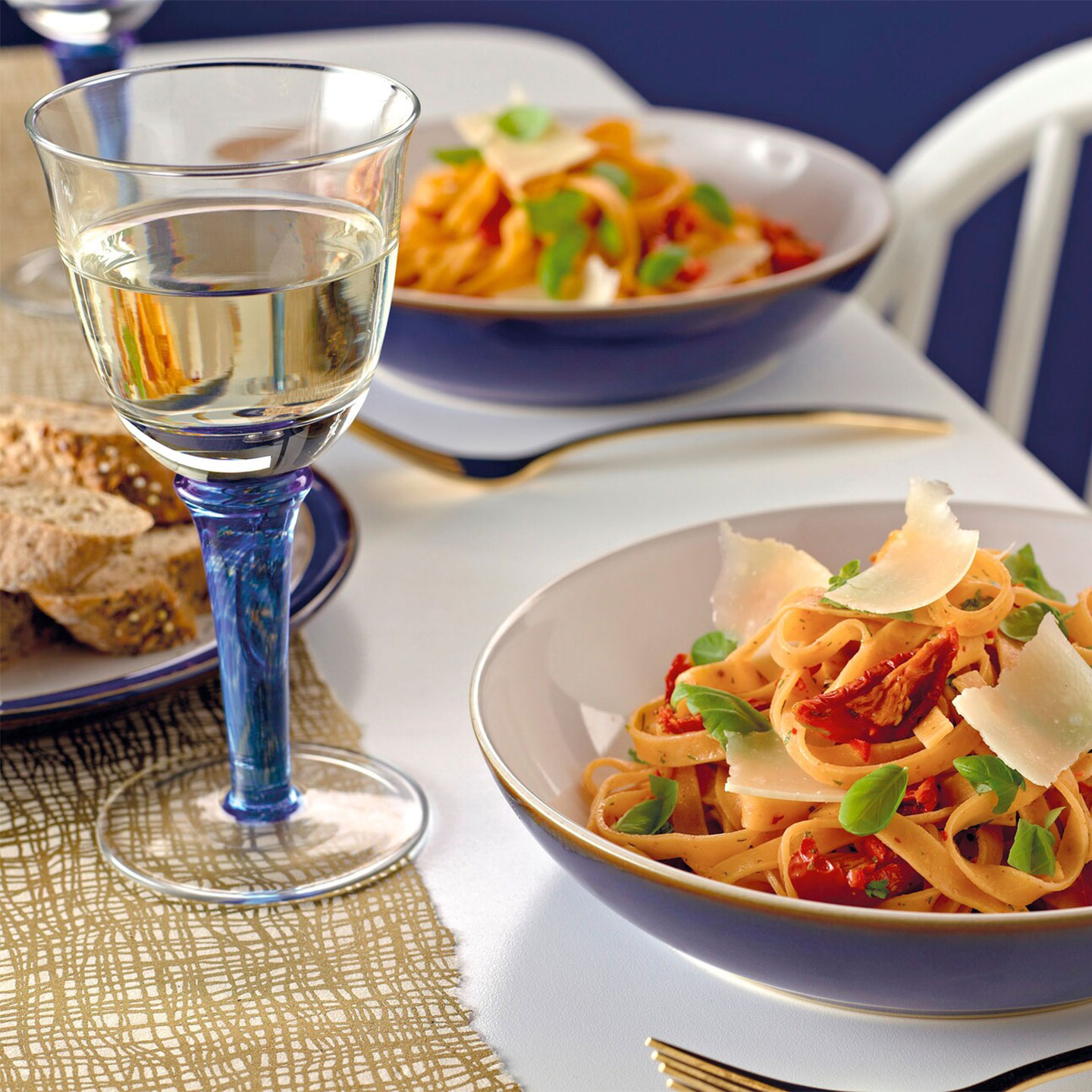 Imperial Blue Pasta Bowls - Set Of 4 - Thumbnail 4